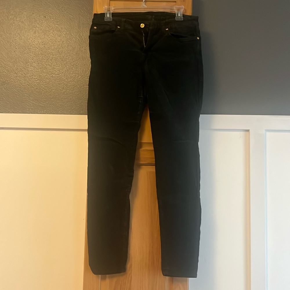 7 for All Mankind skinny corduroy in dark green, size 30